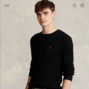 Polo by Ralph Lauren black cable knit sweater